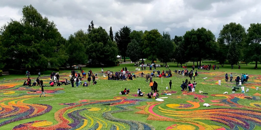 Alfombra monumental de Huamantla: un mensaje de ánimo